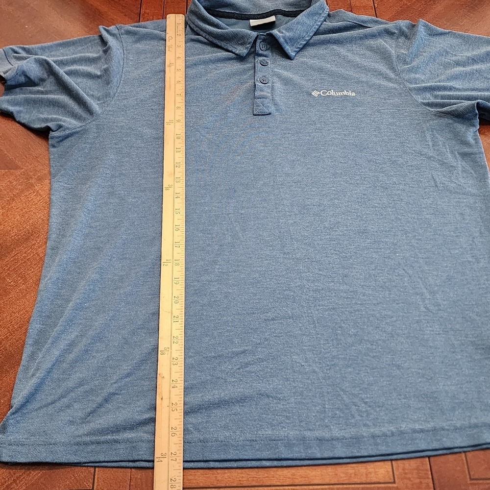Columbia Mens Utili-izer Polo Shirt Large Blue Performance Golf Hiking XM0707 L - Picture 7 of 7